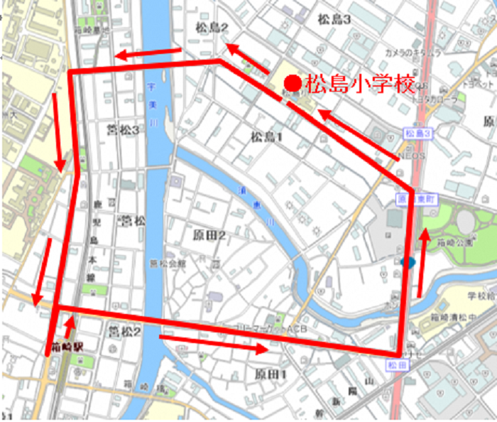 走行ルートの地図の画像